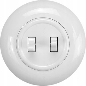 fehĂ©r kerek dupla Lofot kapcsolĂł, loft stĂlusĂș fĂ©nykapcsolĂł