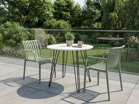 Műanyag szék TREGO karfákkal, zöld