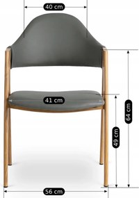 Szürke Eco-bőr Étkezőszék WILLY