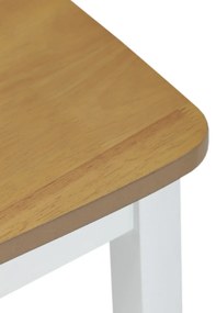 Étkezőgarnitúra, tölgyfa, 5 részes, fehér
