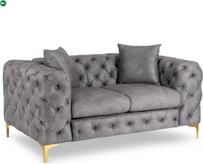 Sofa SORRENTO 2S Dwuosobowa Szara Welurowa