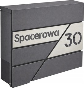 Postaláda rozsdamentes acél Antracit cím házszám Cnc bedobó