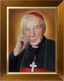Stefan Wyszyński Szakrális Kép Arany Vászon Díszkeret 30X40