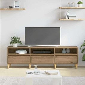 TV szekrény fiókkal kézműves tölgy 150 x 30 x 45 cm Faanyag