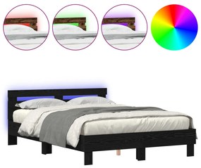 Fekete Ágykeret Fekete tölgy Fa 140 x 190 cm Tartós