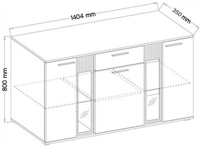 Komód, fehér, SALESA II.