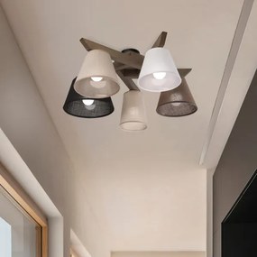 Brilagi - LED mennyezeti lámpa ANTHONY 5xE14/40W/230V tölgy-dió