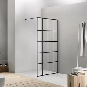 Diplon Window Walk-in Zuhanyfal, 8 mm vastag biztonsági üveggel, 200 cm magas, fekete