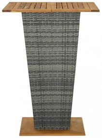 vidaXL 9 részes szürke polyrattan kerti bárszett párnákkal