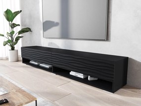 Függesztett TV szekrény Adenuk 140 MDF (fekete + fekete gyapjú) . 1106326