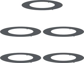 vidaXL Alkalmas lapos fa gyűrűkhez 5 pcs Antracit Ø50 / 80 cm Acél