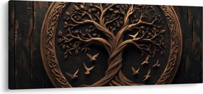 Kép – Fából készült életfa (120x50 cm)