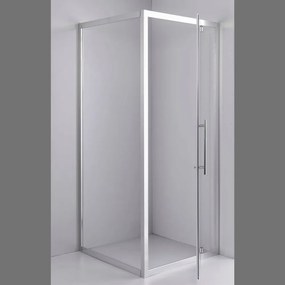 Stuxi Torino 90x90 szögletes nyílóajtós zuhanykabin 6 mm vízlepergető biztonsági üveggel, króm elemekkel, 200 cm magas