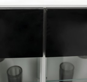 Nappali sor LED világítással, fehér/fekete- extra magas fényű HG, LEO