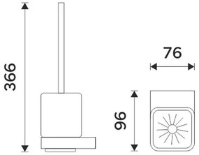 NIMCO NKC 30094KN-90 - Falra szerelhető WC kefe NIKAU fehér/matt fekete