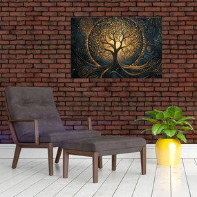 Kép – Arany aurájú fa (90x60 cm)