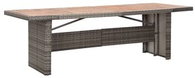 vidaXL polyrattan és tömör akácfa kerti asztal 240 x 90 x 74 cm