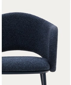 Sötétkék kárpitozott étkezőfotel Maina – Kave Home