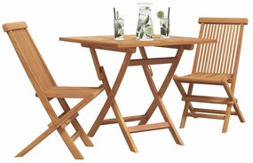 vidaXL Kert étkező szett 3 pcs Barna Tömör Akácfa