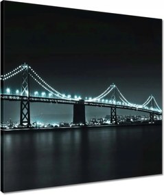 Vászonkép 50x50 Usa Híd az éjszakában Fények