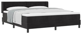 Boxspring Ágy MATRAC-kal Fekete 180x200 cm Bársony
