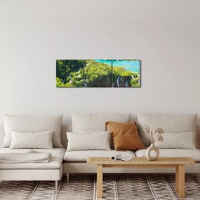 Kép - Vízesések (órával) (90x30 cm)