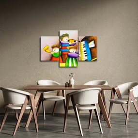 Kép - Zenészek, festmény (90x60 cm)