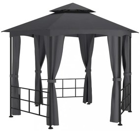 antracitszürke pavilon oldalfalakkal 3,1 x 2,7 m