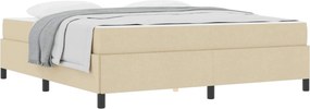vidaXL Boxrugós ágy Krém 180 x 200 cm szövet