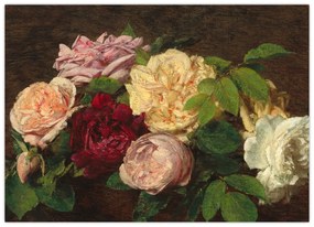 Kép - Henri Fantin-Latour, Roses de Nice on a Table, reprodukciók (70x50 cm)