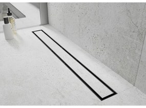 Mexen Flat 360°, rozsdamentes acél zuhanyfolyó, M13 modell 2 az 1-ben csempék lerakásához 80 cm, fekete matt, 1710080-40