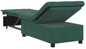 Kanapéágy Sötétzöld 67 x 194 x 38 cm Bársony