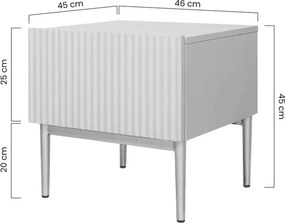 Nicole éjjeliszekrény készlet 2 db-os - fehér matt / arany lábak