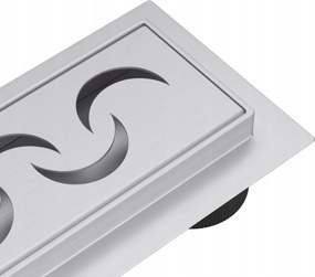 Balneo Lineáris Dekoratív Lefolyó Moon 90 cm Króm Vízelvezetés