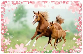Lovas Mare and Foal tányéralátét 43x28 cm