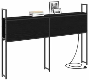 Tárolós Fejtámla Töltő Állomással Musta tammi 120 cm Faanyag