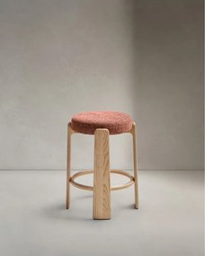 Terrakotta színű-sötét natúr színű kőrisfa bárszék (ülésmagasság 65 cm) Granite – Kave Home