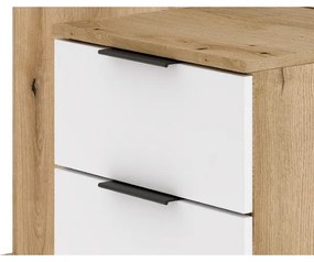 SVEN előszobafal tükörrel, barna/fehér