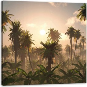 Vászonkép Naplemente Pálmafák Natura 90X90 cm Ideális ajándék