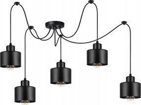 Mennyezeti Függő Lámpa Csillár Plafon Led Fekete Modern E27 Nappali