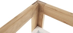 Sarokpolc, fehér/természetes bambusz, FONG