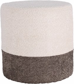 Puff Kerek Kárpitozott Boucle Lábtartó Bézs Ülőfelület 35 X 34 CM