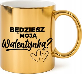 Arany Bögre Ajándék Párnak Neki Te leszel az én Valentin-napom?