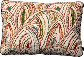 Párnahuzat 60x40 piros-zöld csíkos, krémszínű alapon