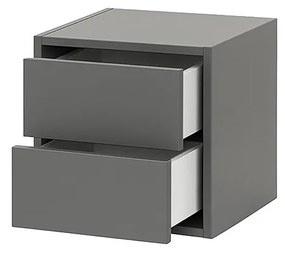 Boxie 2 fiókos fali szekrény 40x40x37 cm antracit