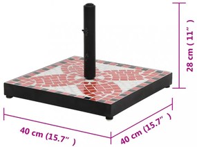 terrakotta és fehér négyzet alakú napernyő talp 12 kg