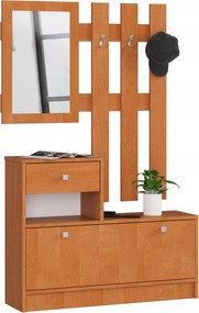 Öltözőszekrény 90cm éger cipősszekrény akasztós tükör Akd