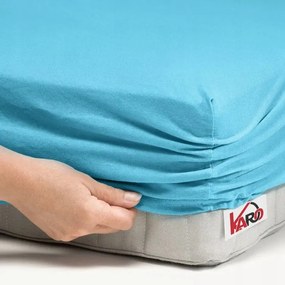 Jersey gumis lepedő Karo – türkizkék, pamut és puha