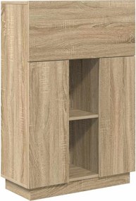 vidaXL Asztal polcokkal Sonoma tölgy 71.5 x 31.5 x 106.5 cm Faanyag