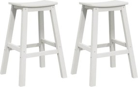 vidaXL Bárszék 2 pcs Fehér 52 x 43 x 73,5 cm HDPE